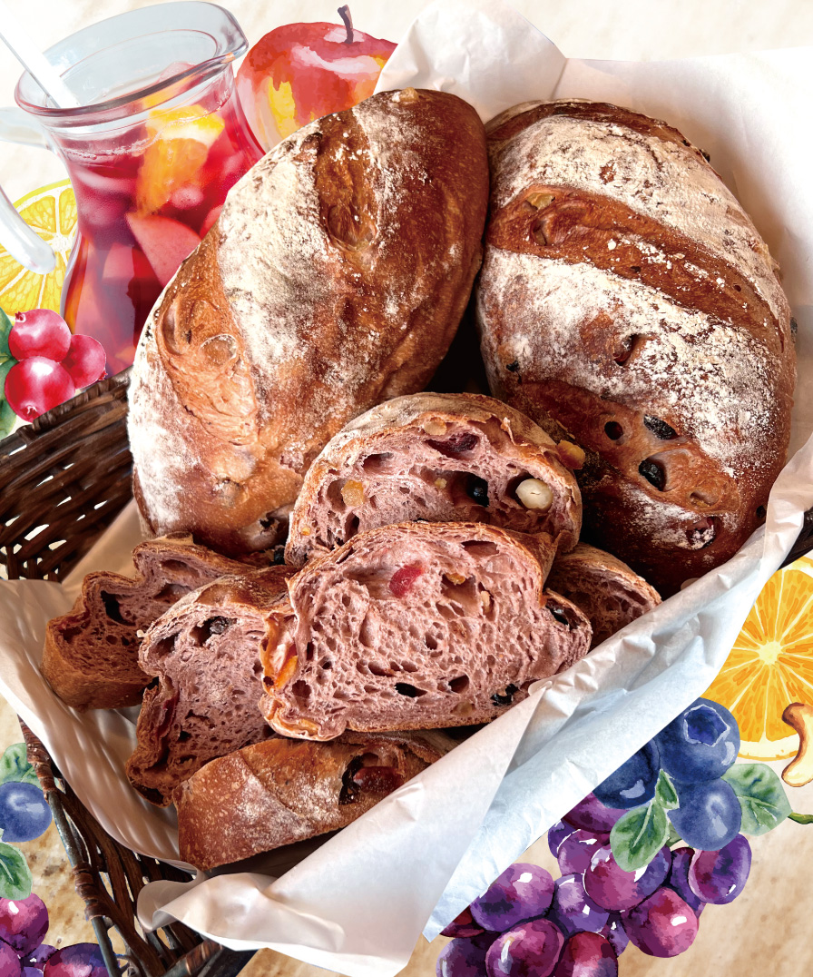 フルーツたっぷり赤ワインパン