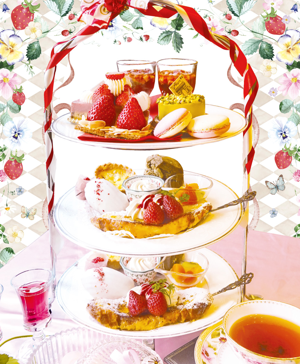 苺に恋するアフタヌーンティーセット