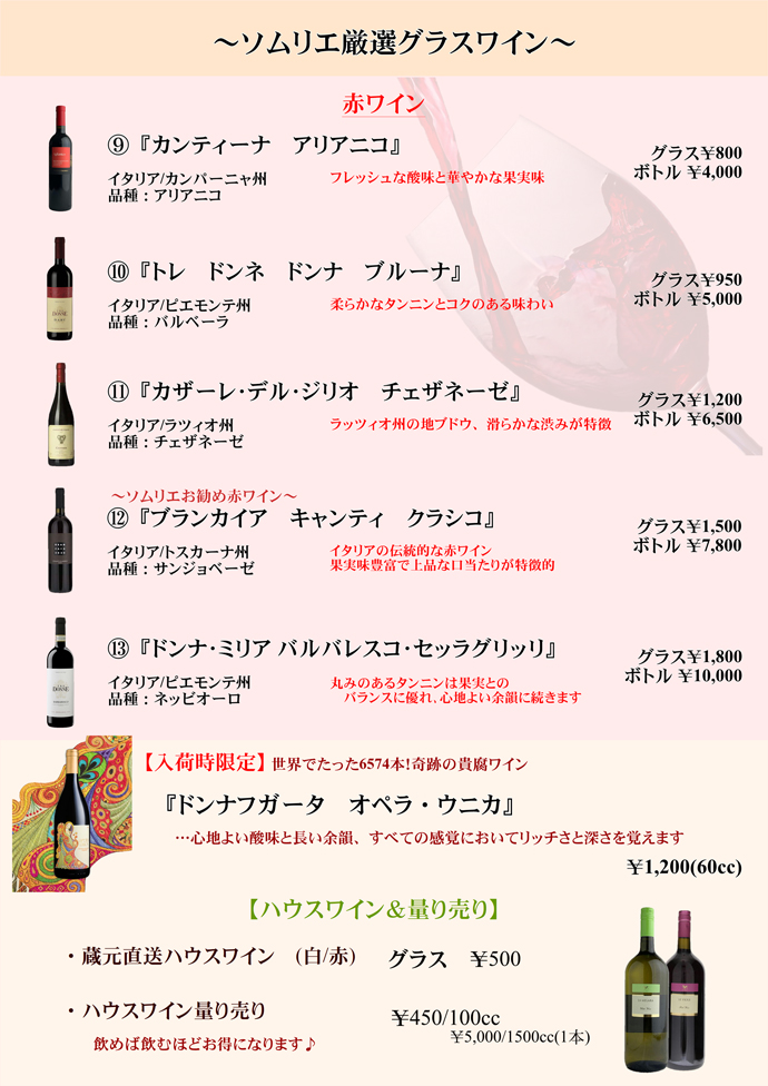 今月のSP赤ワイン
